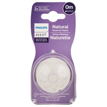 Philips Avent Natural Response Nipple 1st Flow 1, Silicone, 2pk, SCY961/02