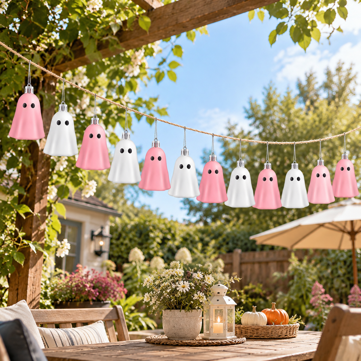 24 Multi Color Cute Hanging Ghost Ornaments For Home Party Holiday ...
