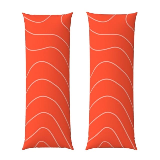 Balery Salmon Fish Meat Funda Protectora para Almohada Corporal de Algodón Hipoalergénico con Cierre(55 x 21 pulgadas), Almohadas No Incluidas