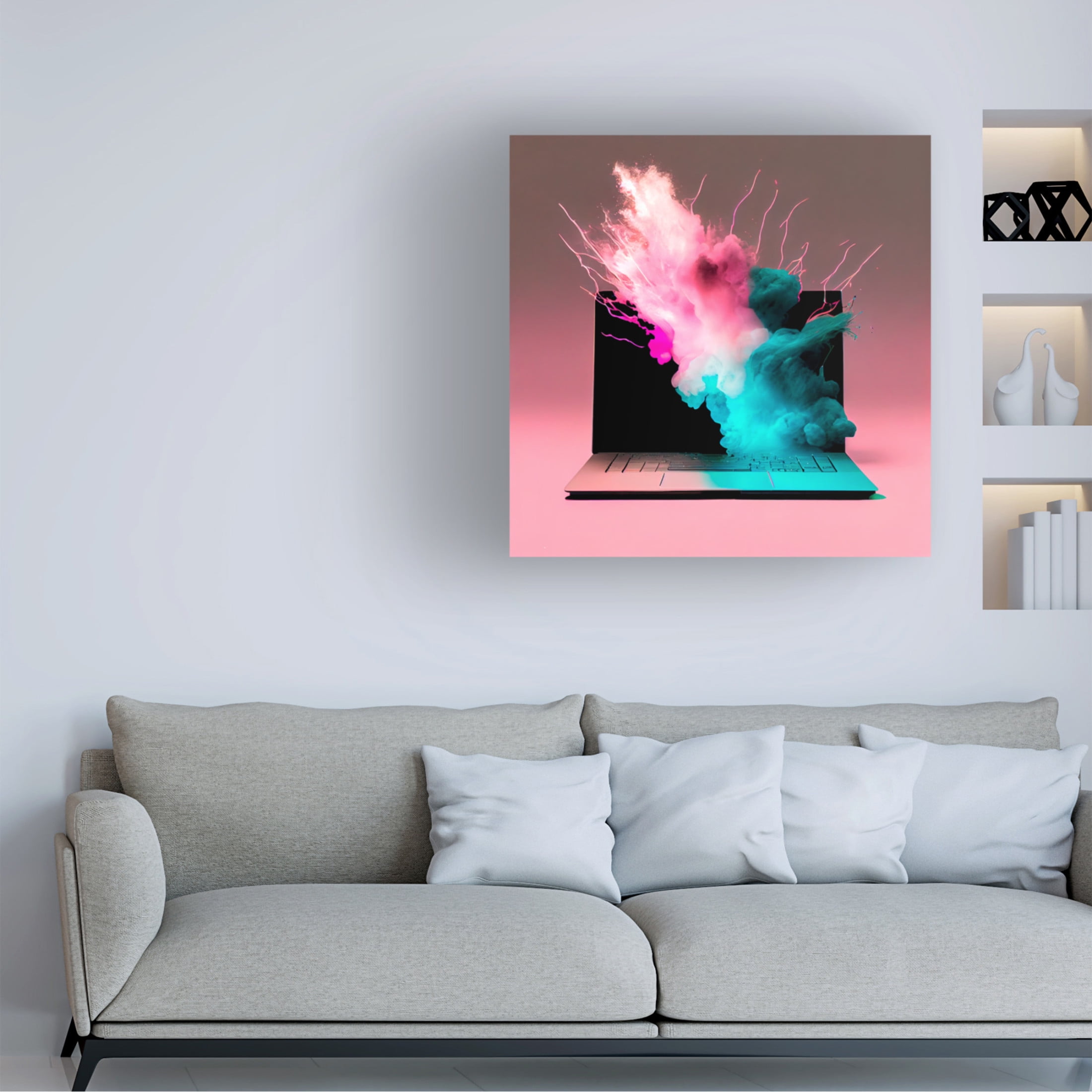 Canvas Wall Art - Sasha 'Power Up' Wall Art for Living Room, Bedroom, or Office Décor by Trademark Fine Art - 35 x 35 Inches