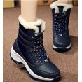 thumbnail image 3 of Women‘s Snow Boots Sports Shoes Plush Winter Warm Faux Fur Anti Slip Lace Up Ankle Slip On Waterproof Outdoor Booties, 3 of 13