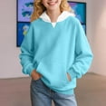 thumbnail image 3 of Admvng Hoodies for Teen Girls Shirt Long Sleeved Pattern T-shirt Solid Round Neck Solid Top Sweatshirt(2-15years), 3 of 7