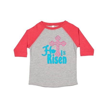 

Inktastic Easter He is Risen Pink Cross Gift Toddler Boy or Toddler Girl T-Shirt