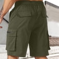 thumbnail image 5 of Domuza Cargo Athletic Shorts for Men Quick Dry Multi Pockets Outdoor Work Shorts Summer Casual Fishing Travel Hiking Short Army Green M, 5 of 5