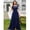 Navy Blue-L, variant on Blue Floral Lace Boat Neck Chiffon Maxi Dress With Ruffle High-Low Hem
