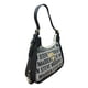thumbnail image 4 of Bolsa Shoulder Steve Madden Jacquard color gris con letras negras, herrajes en color dorado con logo en placa y candado decorativo centado, mide 30 cm de ancho por 26 cm de alto., 4 of 6