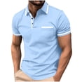 thumbnail image 3 of ZUBMGKTE Men's Lightweight Solid Color Button Up Short Sleeve Casual Shirt With Pocket Versatile Daily Woven Top Big & Tall S-3XL, 3 of 10