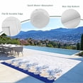 thumbnail image 3 of Blue Coastal Shell Outdoor Rug 5x7 Ft - Reversible Patio Rug Outdoor Camping Rugs, Nautical Starfish Seahorse Conch Washable Indoor Outdoor Area Rugs, Non-Slip Outdoor Carpet Runner for Deck/Porch, 3 of 8