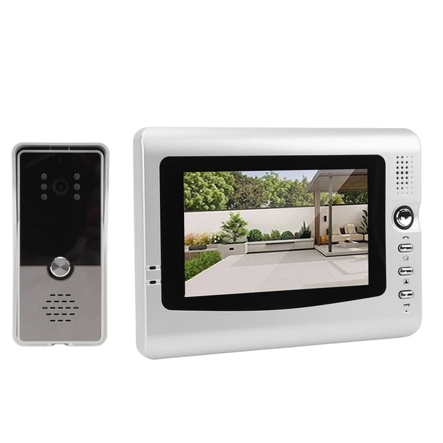De Videoportero, Kit De Cámara Con Timbre Con Cable De 7 Pulgadas Con Soporte Para Monitor Desbloqueo De Intercomunicador De Doble Vía Para Villa, Casa,