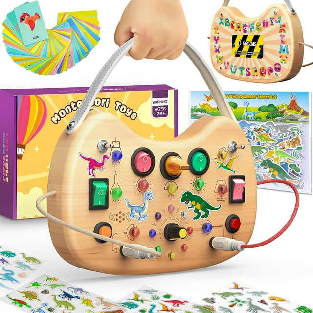 Flycoost Montessori de Busy Board para bebés y niños pequeños de 1 año o más