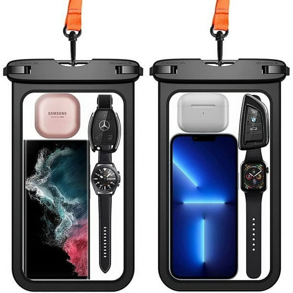 2Pcs 10.5" Large IPX8 Waterproof Phone Pouch, Underwater Case Cell Phone Dry Bag for iPhone 13 Pro Max/12/11/XR/X/8,Galaxy S22/S21, Note 20/10,Pixel/One Plus, Swimming Boating Beach Pool