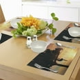 thumbnail image 4 of Ambesonne Sloth Place Mats Set of 4, Sunset View Exotic Fauna, Standard Size, Peach Black Yellow, 4 of 6
