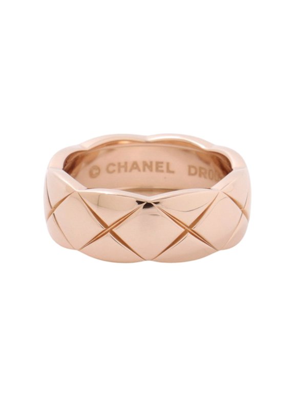 Pre-Owned Chanel Coco Crush Collection Medium Ring, 18K Pink Gold, Size 47, J10817. (CHANEL...