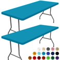 thumbnail image 1 of Mantel Moosfor Spandex, paquete de 2, para mesas rectangulares de 5 pies, color verde azulado, 1 of 9