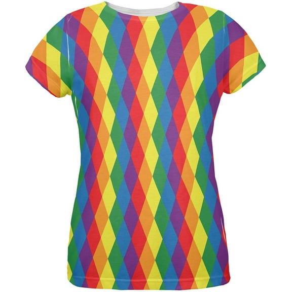 LGBT Jester Gay Pride Parade Costume All Over Womens T Shirt Multi LG