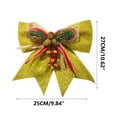 thumbnail image 3 of PuSpu Christmas Bows Plastic Yellow 18x17cm 1pc Velvet Texture Tree Wall Hanging Holiday Festive Atmosphere Decoration Ornament, 3 of 8
