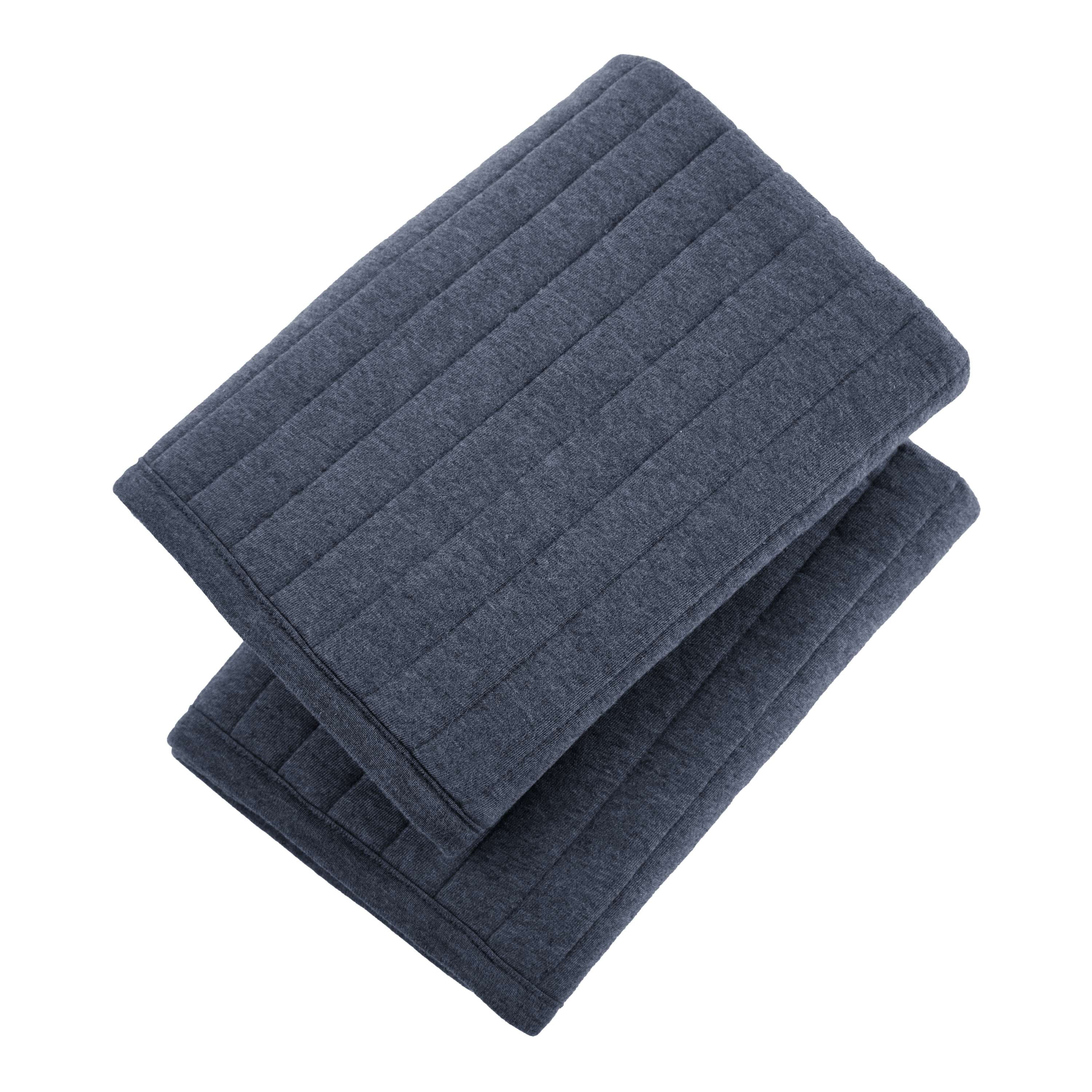 Mainstays King Pillow Sham - Indigo Blue Soft Jersey, Cotton-Rich T-Shirt Soft Decorative Bed Sham, 2 Pack