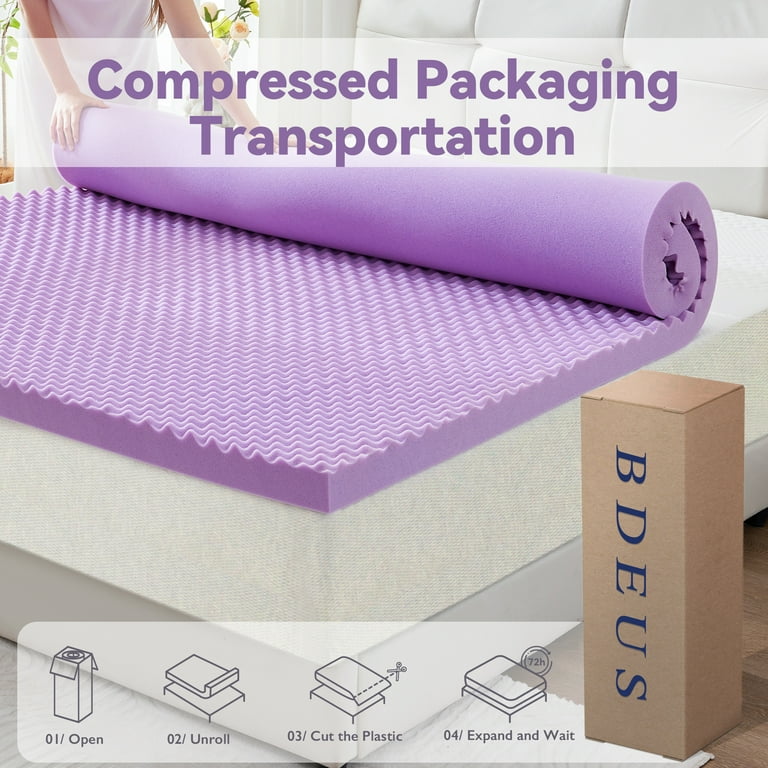 Bdeus 2 Inch Egg Crate Gel Memory Foam Mattress Topper, Twin photo 2