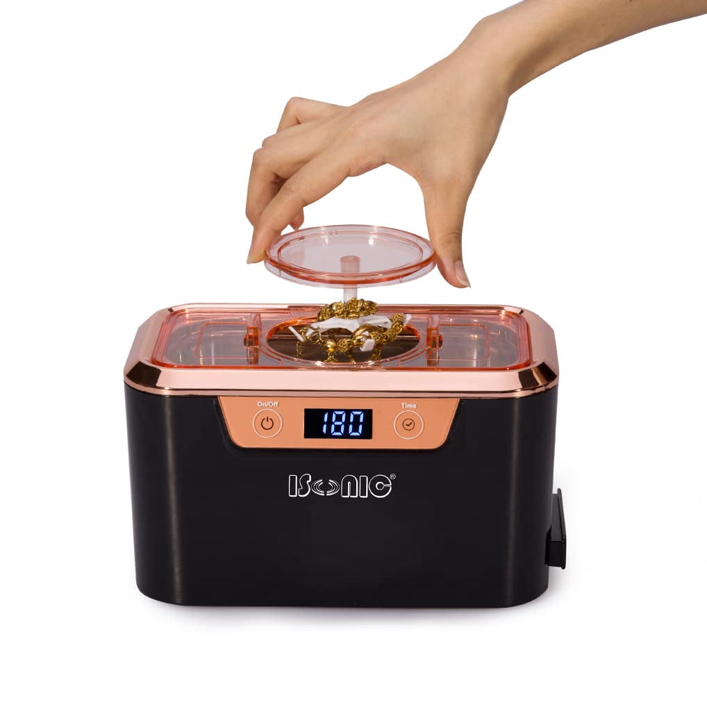 iSonic® Miniaturized Commercial Ultrasonic Jewelry Cleaner DS310-BR with Cleaning Solution Concentrate CSGJ01, 110V