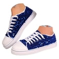 thumbnail image 3 of Women's Glitter Sparkly Sneakers Lace up Lightweight Comfortable Fashion Casual Walking Shoes, 3 of 6