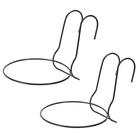 Hongchegh Metal Wall Flower Pot Ring Holder (17cm, Black) x2 for Garden/Office/Party