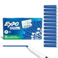 thumbnail image 1 of EXPO Dry Erase Markers, Low Odour Ink, Blue, Fine Tip, 12 Count, 1 of 7