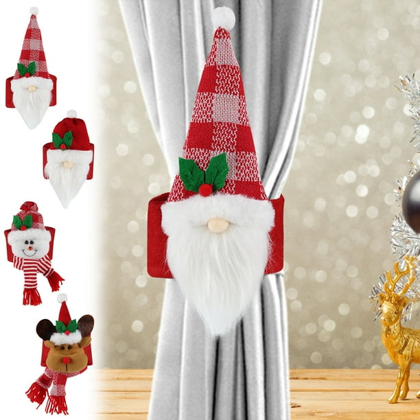 Curtain Clasp Snowman Deer Decoration, Home Decor, Christmas Snowman Deer Clasp Ring, Festive Door Decor, Holiday Wall Accent, Metal Frame, for Bedroom