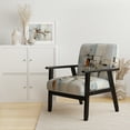 thumbnail image 2 of Designart "Beige Blue Suprematism Fragmented Geometries II" Multi-Color Abstract Suprematism Upholstered Accent Chair - Modern Arm Chair For Living Room, 2 of 7