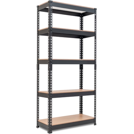 HOMEDANT Black Garage Shelving Units 5-Tier Metal Garage Storage Shelves 28 W x 12.3 D x 59.5 H