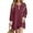 Burgundy, variant on Long Sleeved Women Patchwork Quarter Zipper Loose Ruffle Sweatshirt Dress