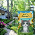 thumbnail image 4 of Shangniulu Summer Cat Garden Flag Vertical Double Sided Sunflower Spring Farmhouse Holiday Outside Decorations Yard Flag White, 4 of 6