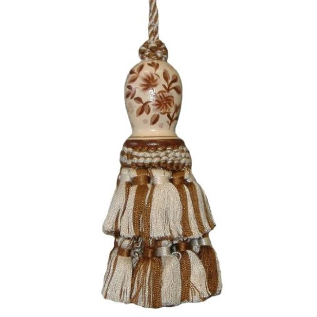 123 Creations C091BR Toile-Brown hand painted tassel