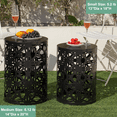 thumbnail image 3 of Y&M Set of 3 Garden Black Accent Decorative Stool, Nesting Metal Round Coffee Table, Black End Tables, Heavy Duty Meta Plant Stand Decorative Garden Stool, Outdoor Multifunctional Use, 3 of 9