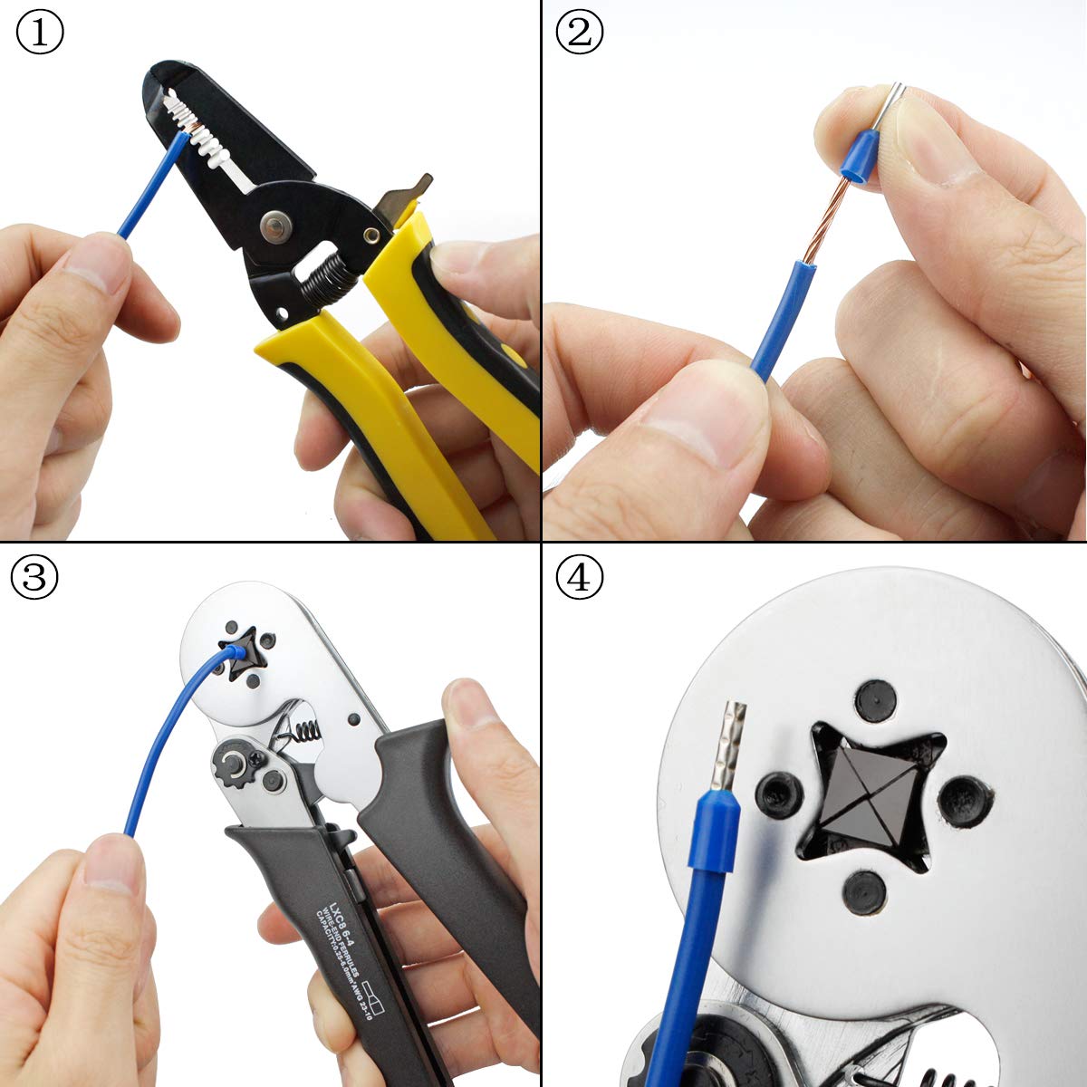 50012/4.0² wire terminal insulated copper crimp connection connector, crimp pin cable end terminal blue