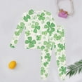thumbnail image 2 of BOOMNY Toddler Children Pajamas Sets Long Sleeve St.Patrick's Day Cartoon Print Homewear Tops Pants Suit Relaxed Fit Nightwear 6-7 Years, 2 of 3