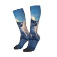 thumbnail image 2 of Vsdgher Cloud Wolf Print Thigh High Socks Extra Long Stretchy Sock Women Over Knee High Opaque Stocking Daily Wear, 2 of 5