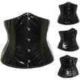 thumbnail image 5 of European and American sexy short PU leather waist clip palace corset women's shapewear wholesale-black-XXL, 5 of 5