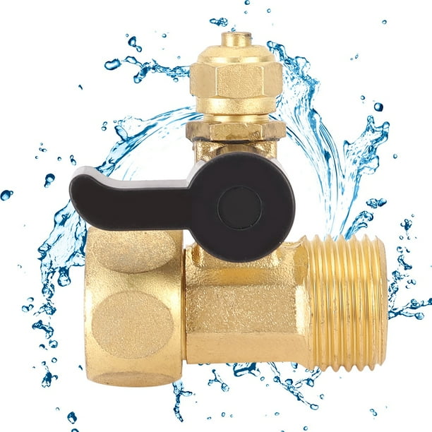 G1/4in Copper 3 Way Ball Valve Water Purifier Valve Fitting Accessories