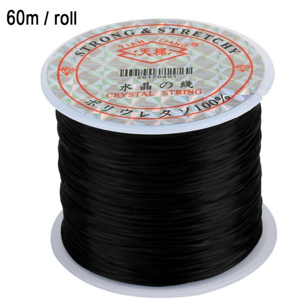 Plantall 2 Pieces 60m/Roll Beading Thread Jewelry Making Elastic Diy Beading Cord Beading Cord Diy Thread For Wristband Bracelet Necklace Anklet, Blac