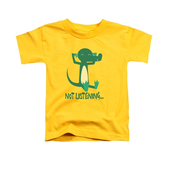 Trevco Not Listening-Short Sleeve Toddler T-Shirt, Yellow - Large - 4 Toddler