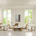 thumbnail image 4 of Fuji Mid Century Modern Barrel Accent Arm Chair Ivory White Boucle, 4 of 11