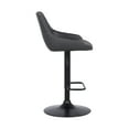 thumbnail image 6 of Armen Living Indoor Anibal Adjustable Height Swivel Gray Faux Leather and Black Metal Bar Stool, 6 of 6