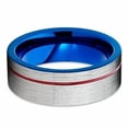 thumbnail image 4 of Red Tungsten Wedding Band - Blue Tungsten Ring - Silver Tungsten - 8mm (8.5), 4 of 4