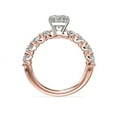 thumbnail image 2 of 1.00 Carat Excellent Asscher Cut Natural Diamond Unique Solitaire with Accents Ring for Women Solid 18K Rose Gold Size 8.5, 2 of 6