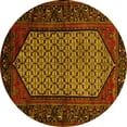 thumbnail image 1 of Ahgly Company Machine Washable Indoor Round Persian Yellow Traditional Area Rugs, 6' Round, 1 of 4