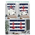 thumbnail image 4 of Navy Blue Stripe Nautical Tie Up Curtains for Windows 54 Inch Length Balloon Curtains Kitchen Adjustable Balloon Window Shade Red Anchor Summer Coastal Tie Up Valance Bathroom Curtain Window 42"x54", 4 of 6