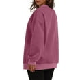 thumbnail image 4 of Tumotour Pullover Sweatshirts For Women Long Sleeve Crew Neck Side Slit Tunics Tops Pockets Oversized Solid Color Lightweight Loose Fit Pullover Sweatshirts, 4 of 8