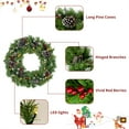 thumbnail image 5 of Pre Lit 4Pcs Christmas Decorations Set with LED Lights, Christmas Garland, Wreath And Artificial Entrance Trees For Outdoor Xmas Holiday Supplies, 5 of 8