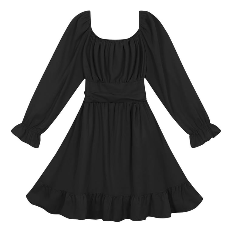 black birthday dress with sleeves Princess Polly Women's Vinelle Sequin Long Sleeve Velvet Minidress - Black main image 0