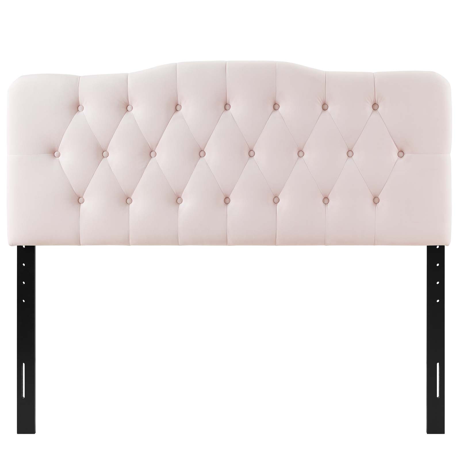 Contemporary Modern Urban Designer Bedroom Queen Size Tufted Headboard, Velvet Fabric, Pink